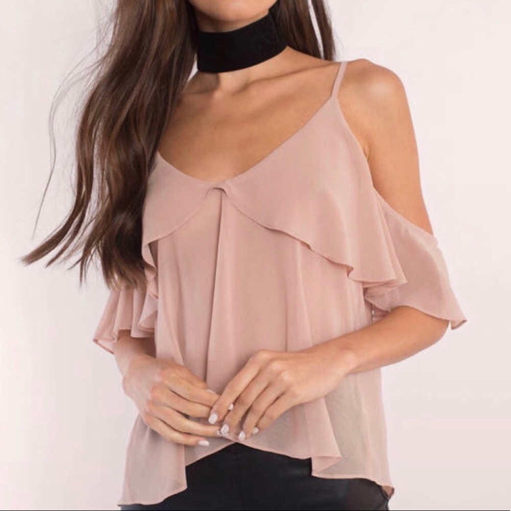 Tobi Pink Ruffle Top